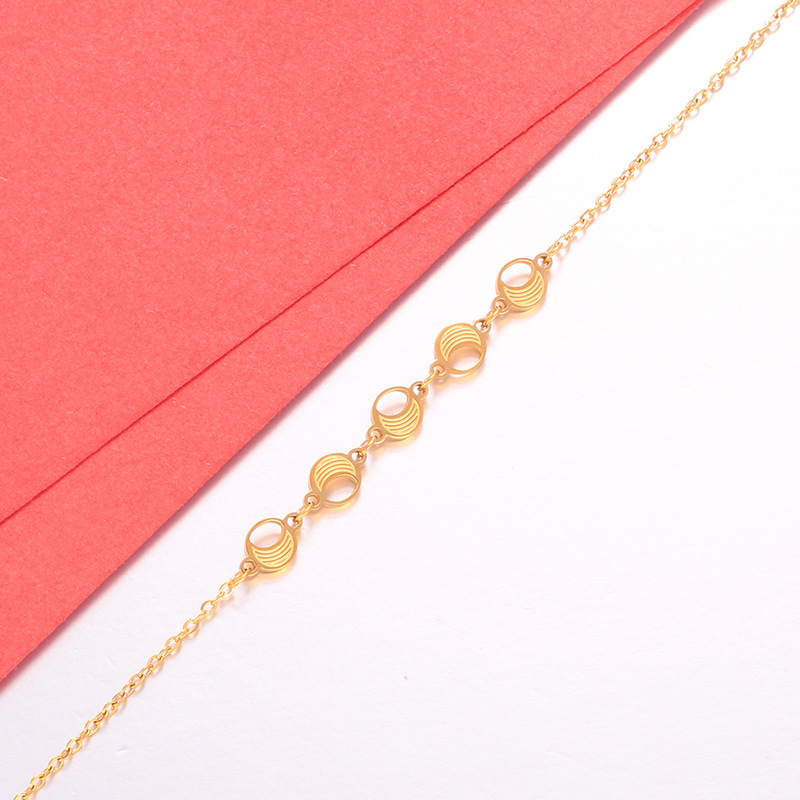Pulsera Geométrica Redonda de Acero Inoxidable Galvanizado para Mujer