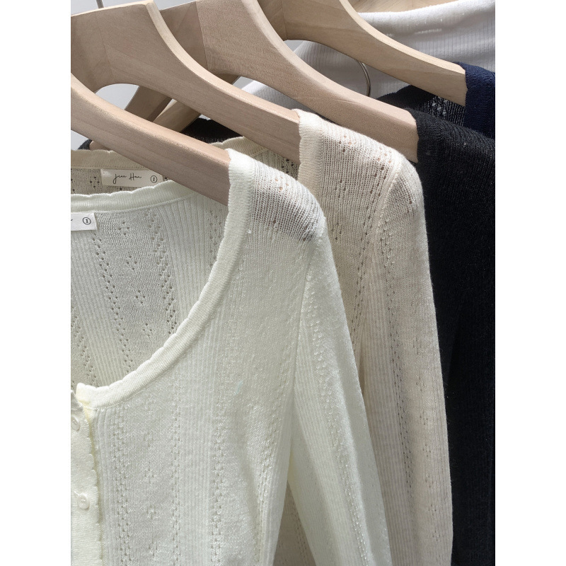 Special Price Wholesale Hollow-Out V-Neck Long-Sleeve Knitted Cardigan for Women, Spring 2026 New Design Buttoned Short Top Special Price Wholesale Hollow-Out V-Neck Long-Sleeve Knitted Cardigan for Women, Spring 2026 New Design Buttoned Short Top