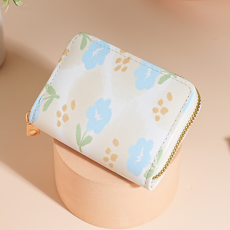 Nuevo lindo viento bolsa de tarjetas de cremallera bolsa de tarjetas para mujeres cartón de dibujos animados tarjeta bancaria bolsa de cambio de tarjeta de crédito