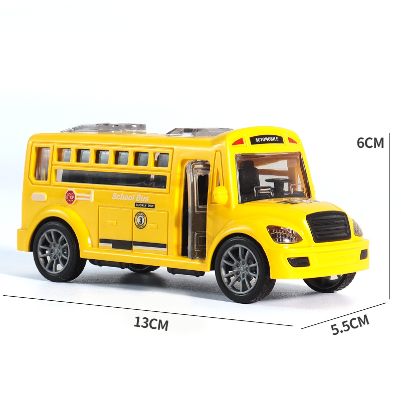 Autobús escolar infantil juguete modelo infantil inercial puerta abierta autobús escolar simulación de autobús chatarra regalo transfronterizo