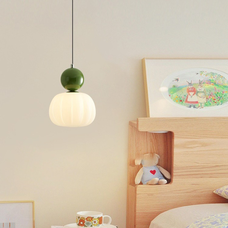 Cream-Style Bedroom Chandelier, Simple Children's Bedside Chandelier, Modern Creative Pumpkin Lamp, Nordic Dining Room Lighting Cream-Style Bedroom Chandelier, Simple Children's Bedside Chandelier, Modern Creative Pumpkin Lamp, Nordic Dining Room Lighting