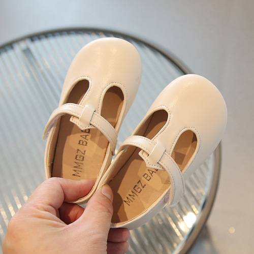 Baby Girl Princess Shoes  Autumn New Children's Shoes Soft Sole Velcro Flat Heel Toddler Shoes Small Leather Shoes