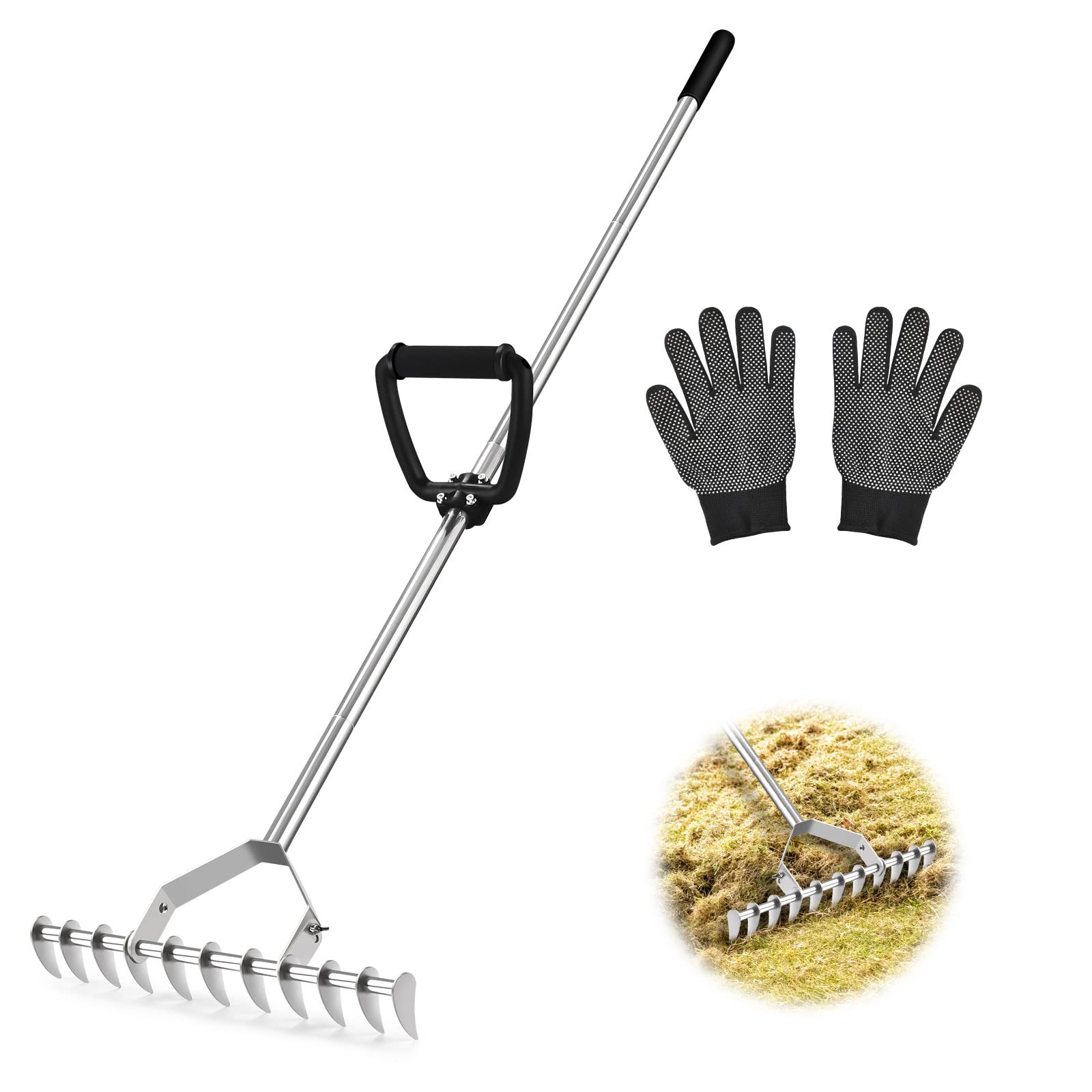 花园耙21齿耙头重型耙头园林耙子除草犁地两面用耙子钢耙32齿镀锌