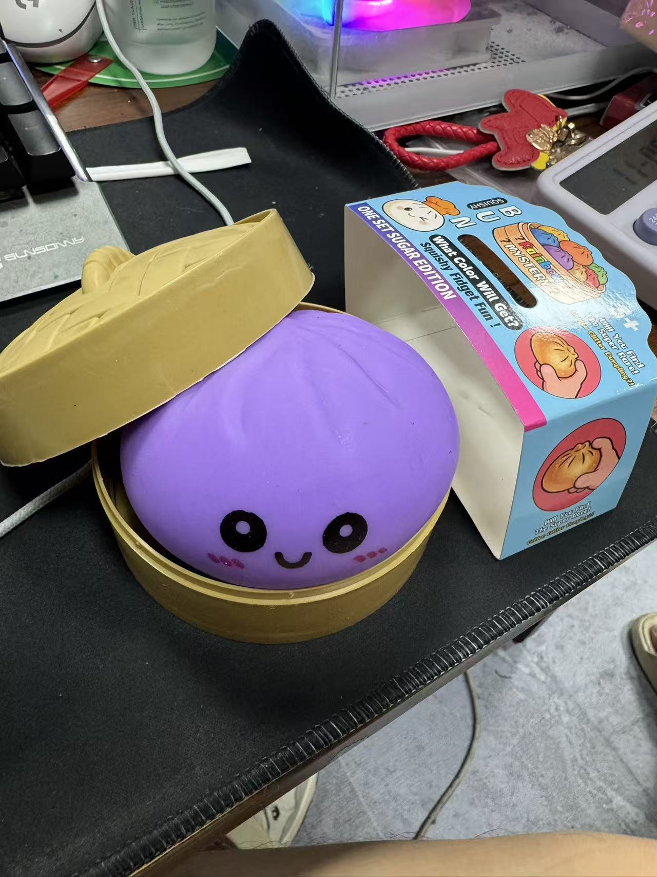 Bollo de harina de 8,5 cm morado + vapor de 10 cm