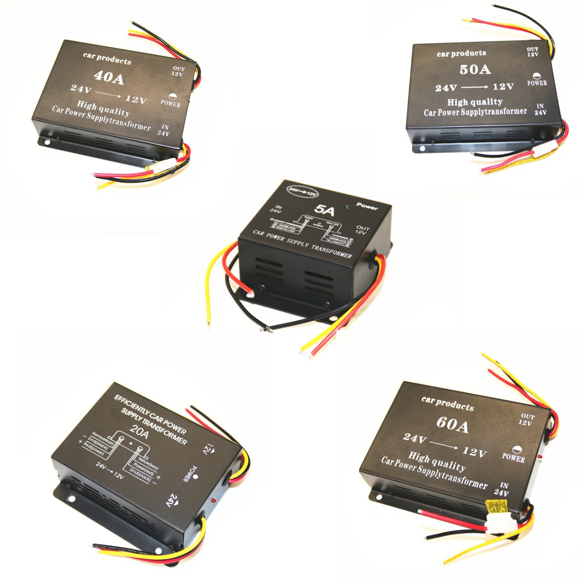 5A~100A车载降压器 24V转12V大功率带记忆转换器客货车逆变器批发