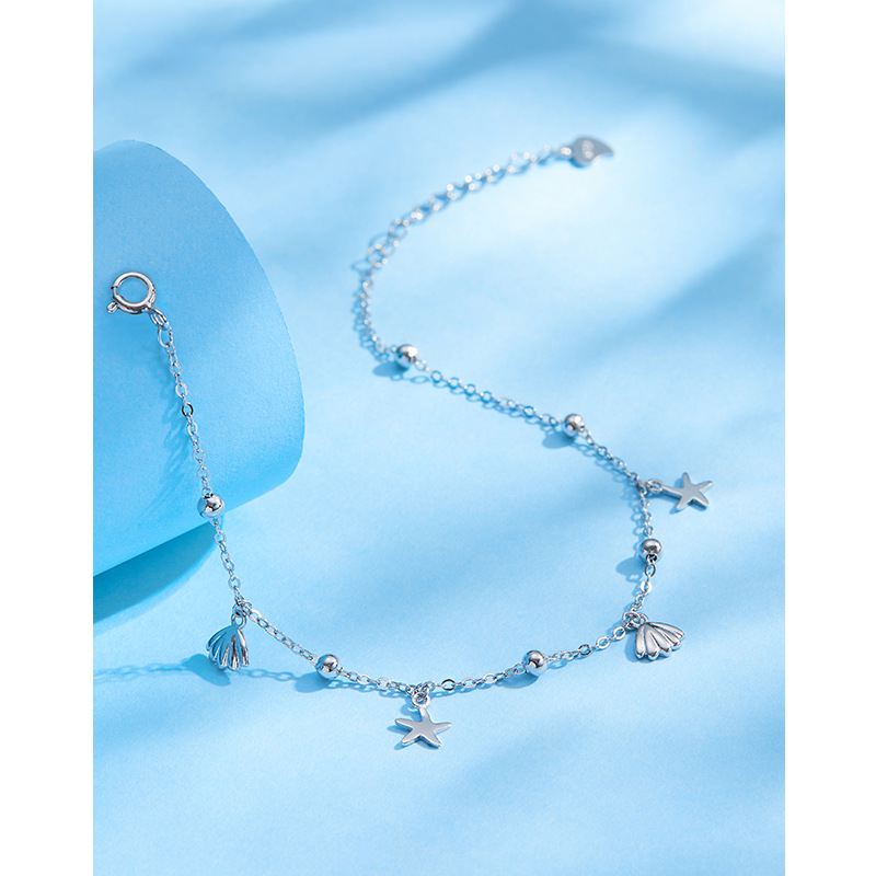 925 plata esterlina estrella Shell pulsera femenina verano luz lujo nicho diseño temperamento de alta calidad pulsera joven