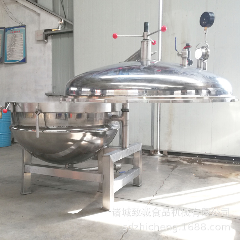 手动开盖蒸煮设备 立式蒸汽齿轮锁锅蒸煮锅 商用大骨汤熬煮锅