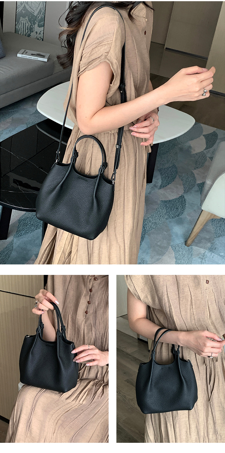Soft small tote for women's 2024 new top layer cowhide crossbody bucket ba, enuine leather hih-end sinle shoulder_voghion.com