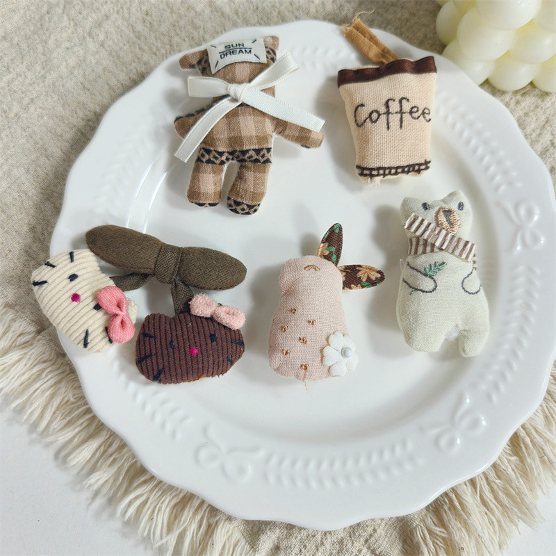 Forest-Style Cartoon Fabric Stuffed Cotton Accessories Cute Cat Bear Rabbit Coffee Cup Bags Shoes Hats Clothing Accessories Forest-Style Cartoon Fabric Stuffed Cotton Accessories Cute Cat Bear Rabbit Coffee Cup Bags Shoes Hats Clothing Accessories