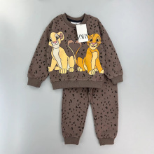 外贸出口儿童套装卡通欧美中小童卫衣2025年新款冬季男女童两件套