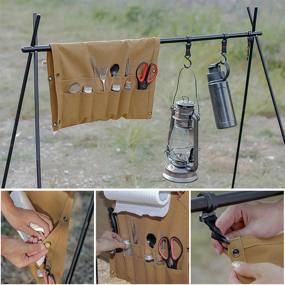 Outdoor camping picnic tableware storage bag portable kitchenware storage bag camping equipment supplies