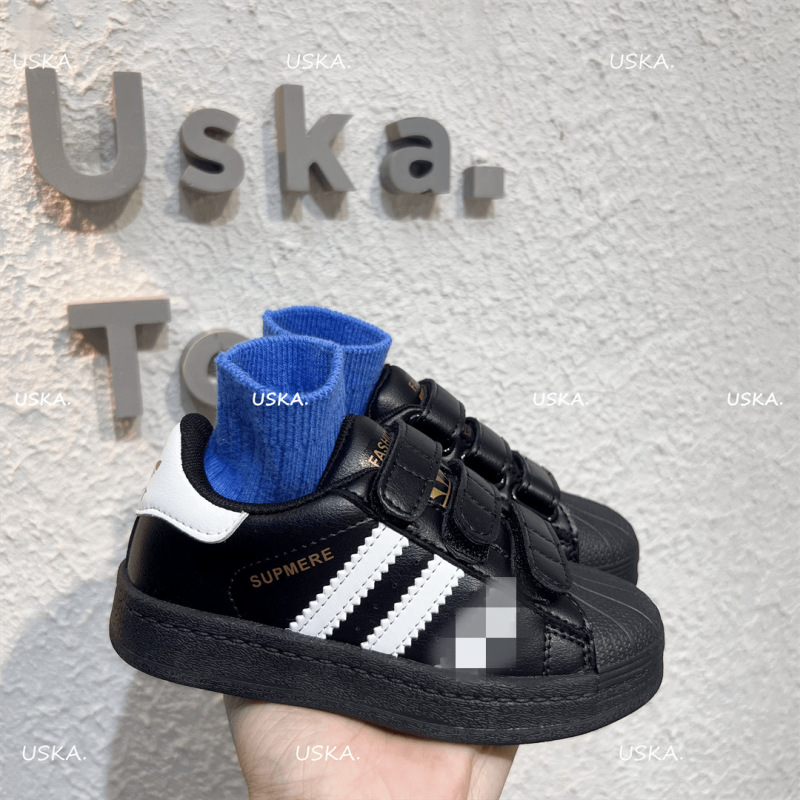 子供用スポーツシューズ 2025 春と秋の新作女の子シェルトゥスニーカー本革白靴男の子スポーツシューズトレンディなブランド|undefined