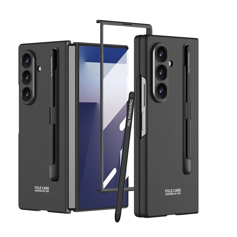 Samsung Galaxy Z Fold7 携帯電話ケースに適しています。ペンスロット付き折りたたみスクリーン、ソリッドカラースタイル、ファッショナブルな男性と女性のモデルです。|undefined