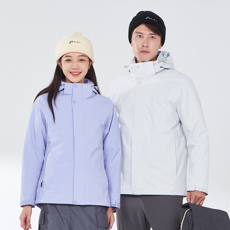 Heat-Sealed Three-In-One Jacket for Men and Women with Fleece Lining, New Winter Model, Windproof and Waterproof Outdoor Mountaineering Clothing
