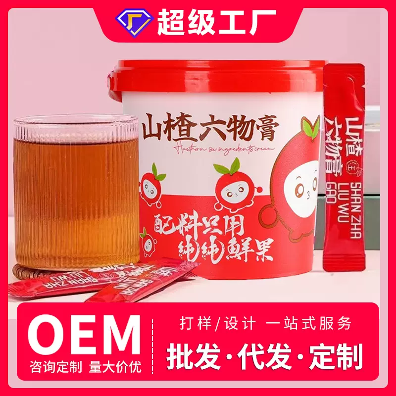 桶装山楂六物膏定制 210g袋装条状秋季冬养生膏滋工厂现货批代发