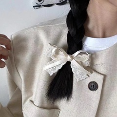 新しい韓国版の甘い王女のレースの蝶結びのヘアピンのサイドクリップの髪飾りの女性