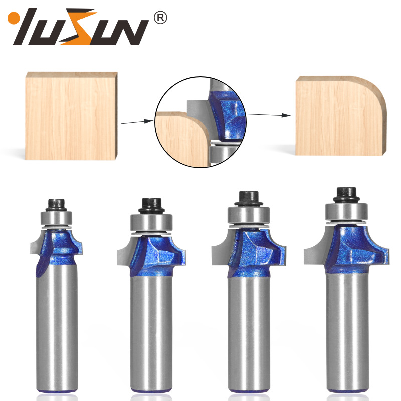 宇盛专业级圆角刀1/2柄油漆蓝四件套木工铣刀R倒角开槽雕刻修边