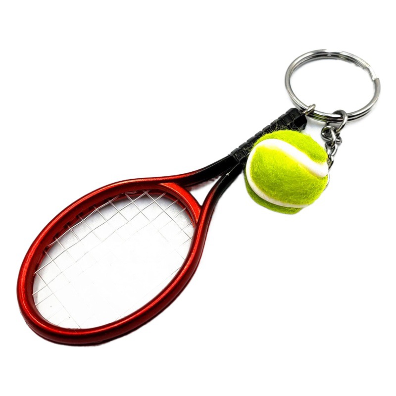 Mini simulación raqueta de tenis caso llavero colgante red ventilador recuerdo deportes actividad regalo transfronteriza