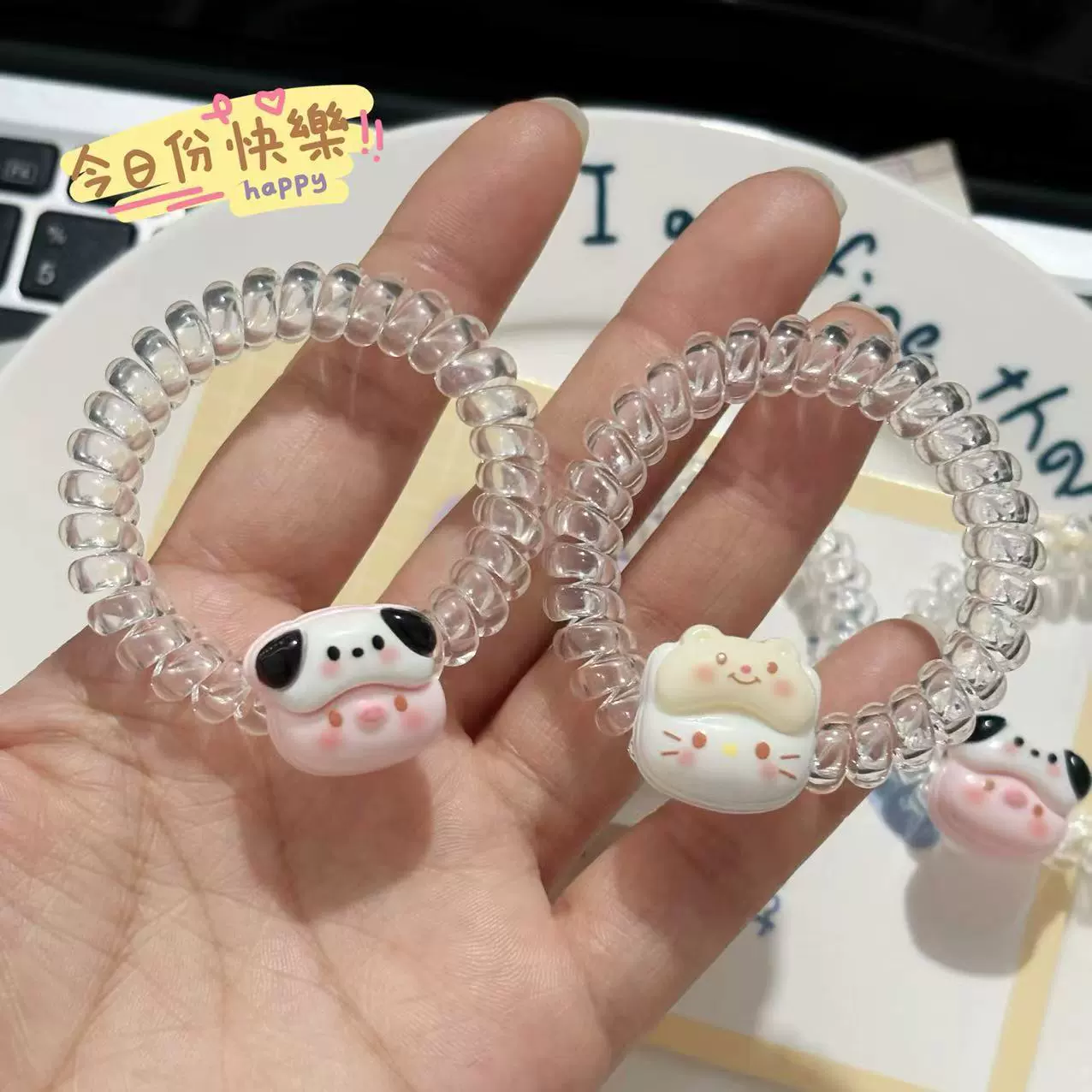 Симпатичная KT Cat Piggy маска для глаз телефонная линия для волос маленькие резиновые ленты пара посылает подружки для волос веревки для девочек милое сердце браслет