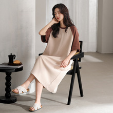 经典条纹懒人睡裙女短袖圆领夏季睡衣舒适棉韩版甜美可外穿家居服