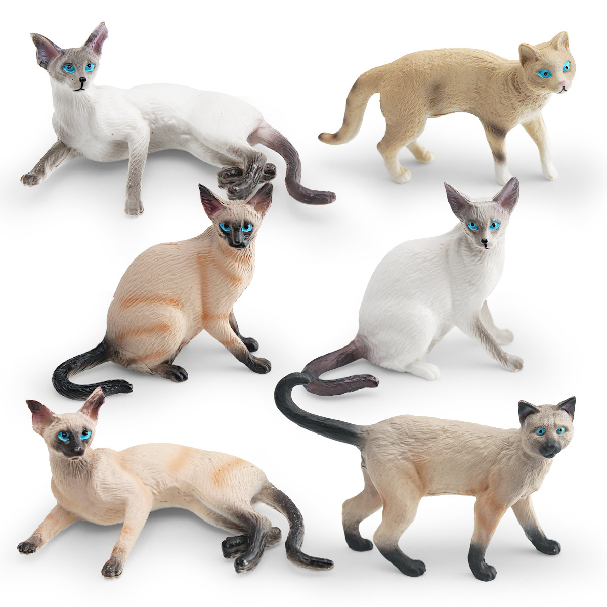 Exportación transfronteriza de simulación de mascotas modelo de gato de pelo corto gato siamés gato sin pelo gato muñecas de gato decoración de escritorio