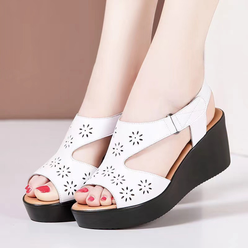 Summer New Style Platform Open Toe Two-Style Slippers Korean Style Candy Color European and American Rear Ankle Strap Outdoor Sandals Beach Women's Shoes