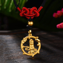 镀越南沙金工艺观音吊坠  古法传承老金观音坐莲平安女款项链吊坠