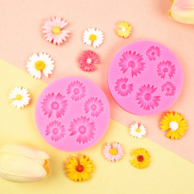 Mini pequeño Zou crisantemo molde de silicona hecha a mano DIY joyería teléfono móvil Shell parche decorativo arcilla epoxi