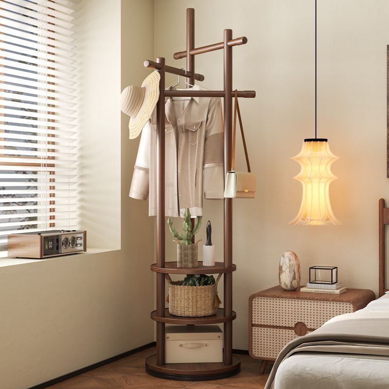 Coat Rack Household Floor-Standing Bedroom Clothes Rack Room Small Bedside Clothes Rack Rotatable Clothes Rack Shelf Storage Rack