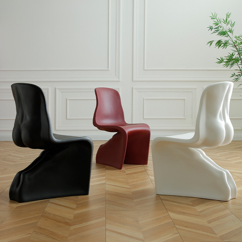 Nordic Designer Internet-Famous French-Style Beauty Chair Modern Art Creative Irregular Minimalist Dining Chair Pantone Chair