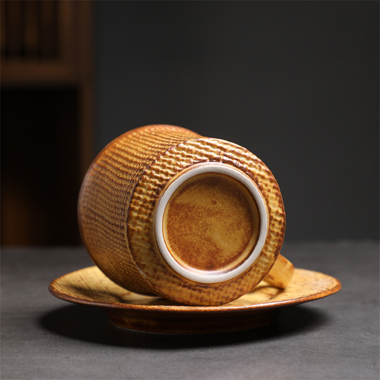 Italian Espresso Ceramic Mug And Saucer Set For Afternoon Tea_voghion.com