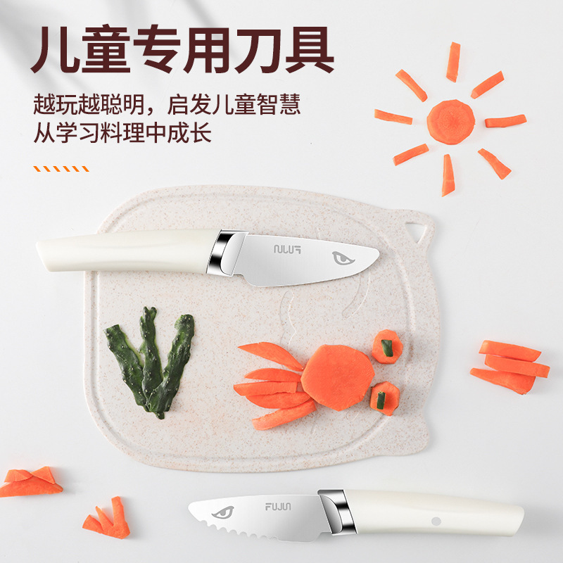 Cuchillo de frutas para niños cuchillo de corte manual cuchillo de cocina suplemento conjunto de tabla de corte para educación temprana jardín de infantes