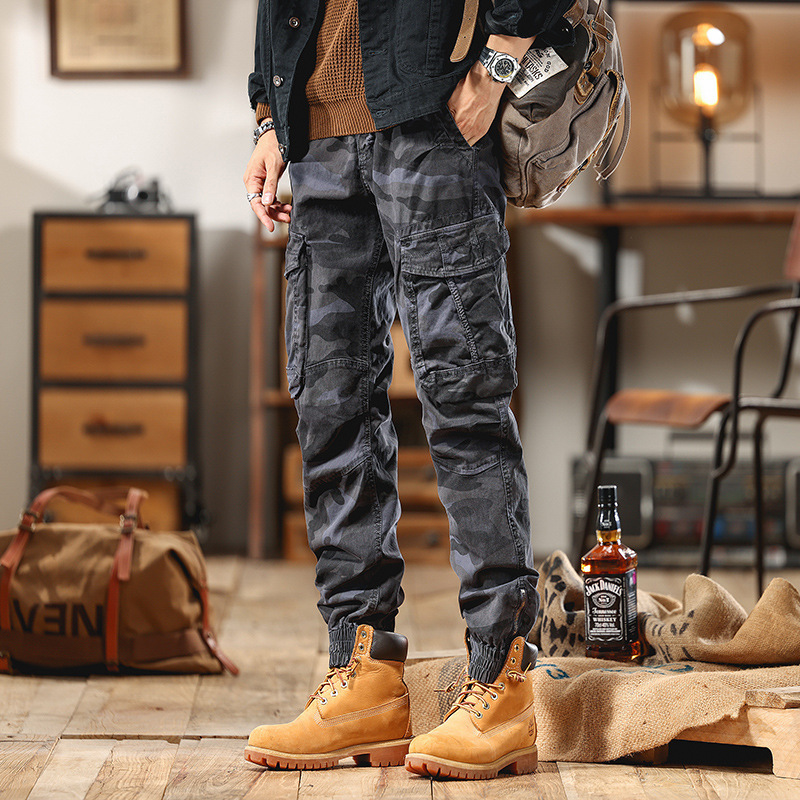American Camouflage Work Pants Men's Spring and Autumn 2024 New Fashion Brand Leg-toe Loose plus size Men's Casual Pants Autumn