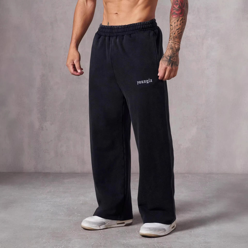 Youngla New American-Style Men's Sports Pants Jogging Muscle Fitness Embroidered Straight-Leg Casual Long Pants Youngla New American-Style Men's Sports Pants Jogging Muscle Fitness Embroidered Straight-Leg Casual Long Pants