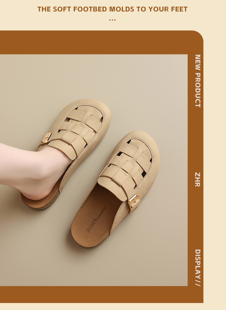 Dép sandal nữ quai chữ V đế dày phong cách cổ điển — AB198 Hạnh chi tiết 13