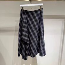 现货2025秋季新款气质时髦中长裙A版OL女裙格纹半身裙女1GA241671