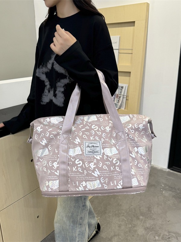 Bolsa de viaje de mujer Oxford tela estampada gran capacidad bolsa de almacenamiento separación seca y húmeda bolsa de natación mochila de fitness impermeable