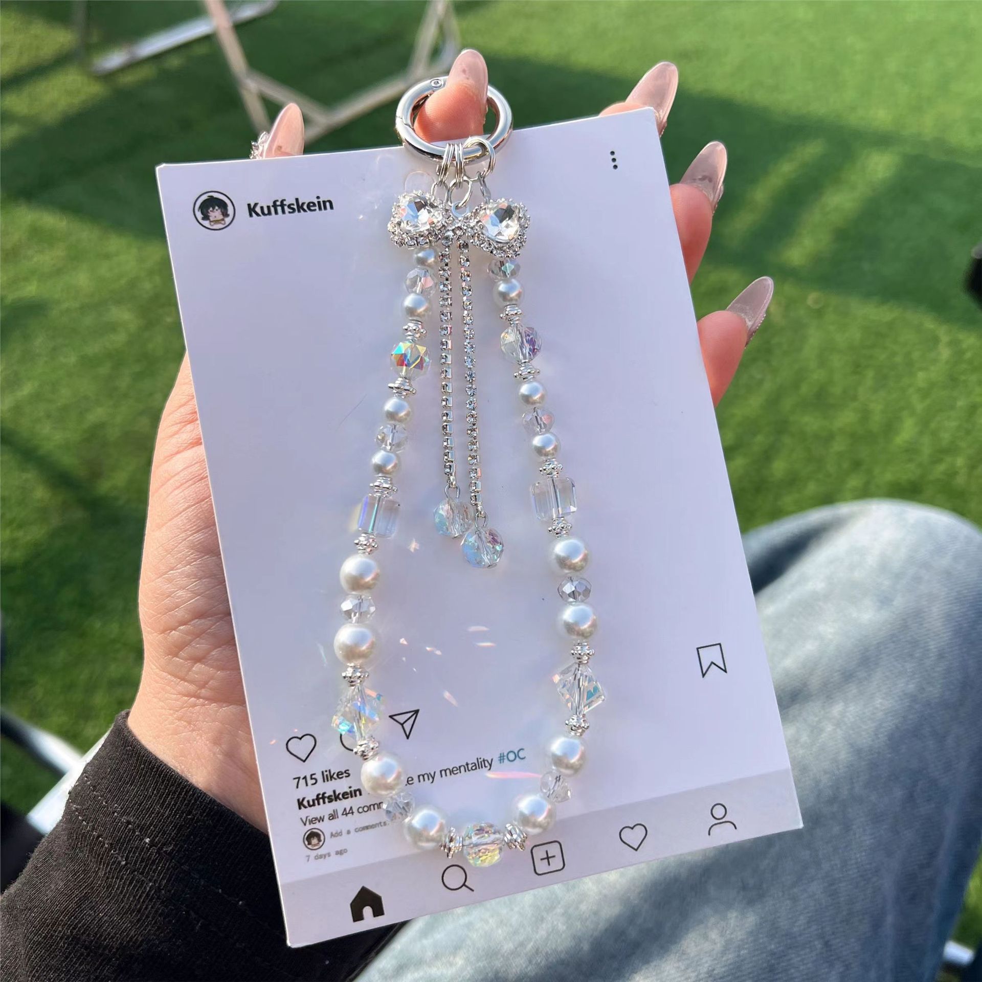 Ligero lujo rhinestone bowknot cadena de teléfono móvil colgante de cristal cadena de muñeca joyería mujer alta sensación cordón de teléfono móvil