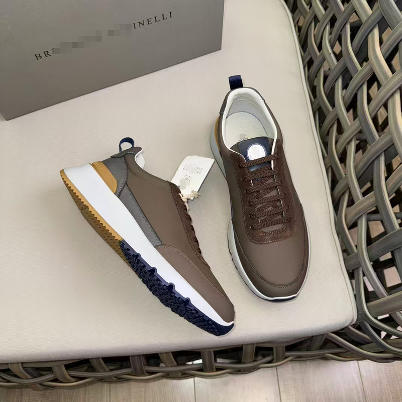 European Trendy Brand New Leather Casual Shoes, High-End Mesh Sneakers, Low-Top Dad Shoes, Versatile, Breathable, and Comfortable