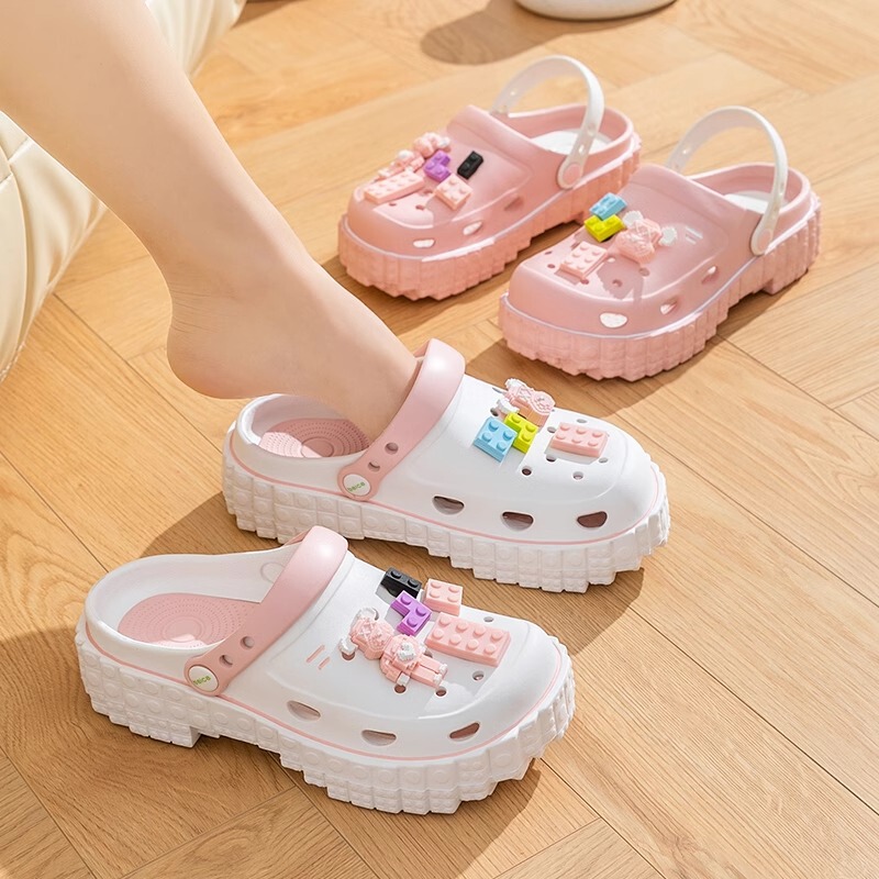 [Big Sale] Thick-Soled Eva Croc Shoes Women's 2024 New Summer Personalized Fashionable Outerwear Cute Beach Shoes