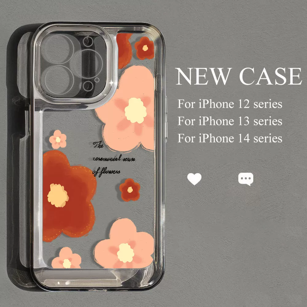 Чехол для телефона Apple красный совместимый, для iPhone 12, сумка, цветы, iphone, 16promax, 14