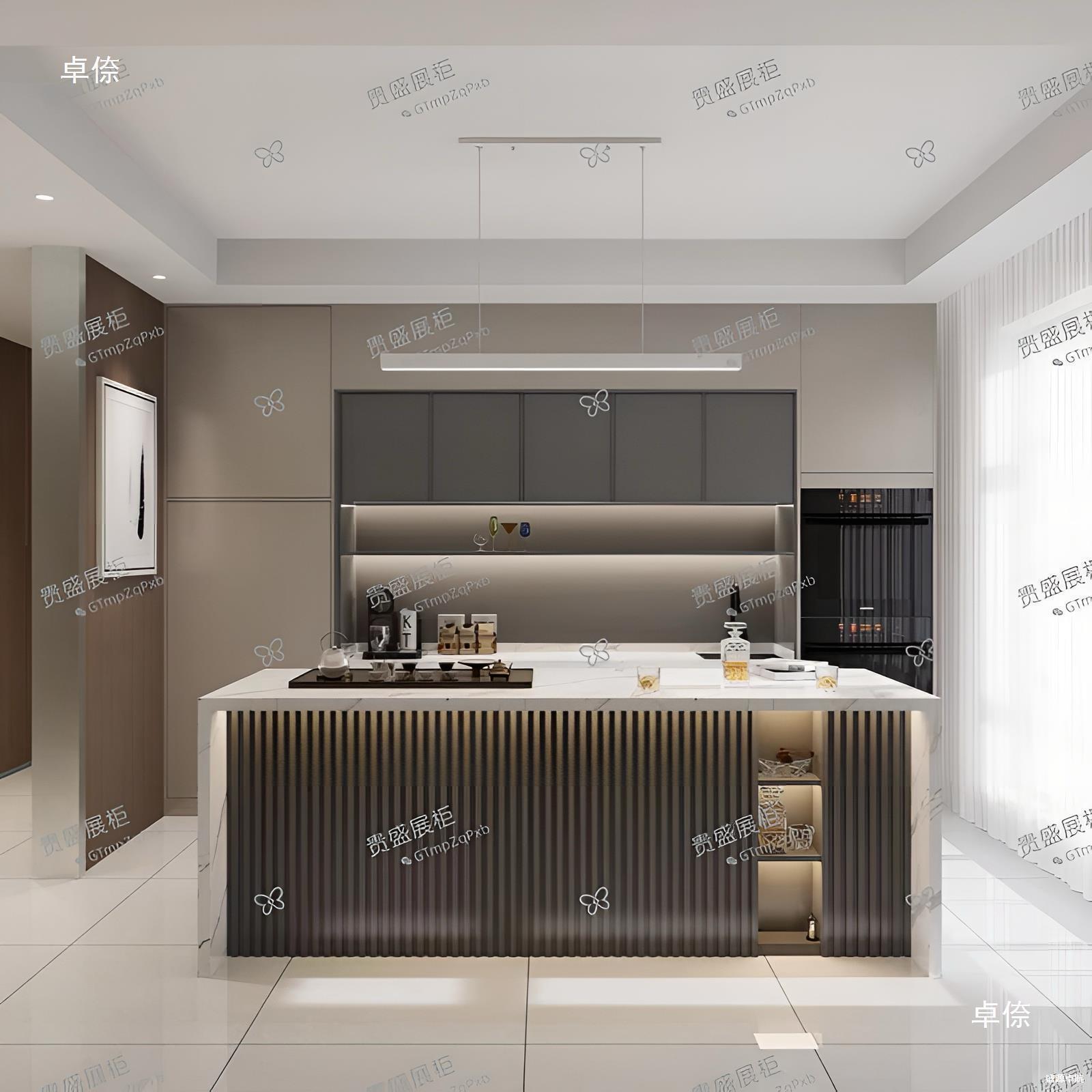 Slate Island Table, Separate Industrial Style Living Room, Marble Sideboard, Bar Counter, Cooking Island Table, Integrated Partition