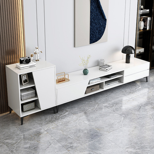 Floor-standing light luxury TV cabinet floor cabinet small apartment living room simple retractable TV cabinet side cabinet combination storage storage cabinet