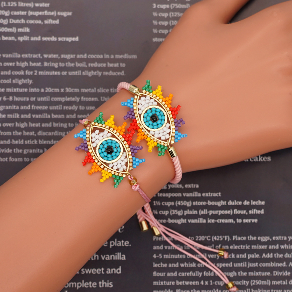 5g Weight No Inlaid Inlay Material Bracelets Classification Anniversary, Business, Travel Occasion Geometric Pattern Unisex Gender Simple Style Style Bohemian Style Beaded Rainbow Bracelet 1