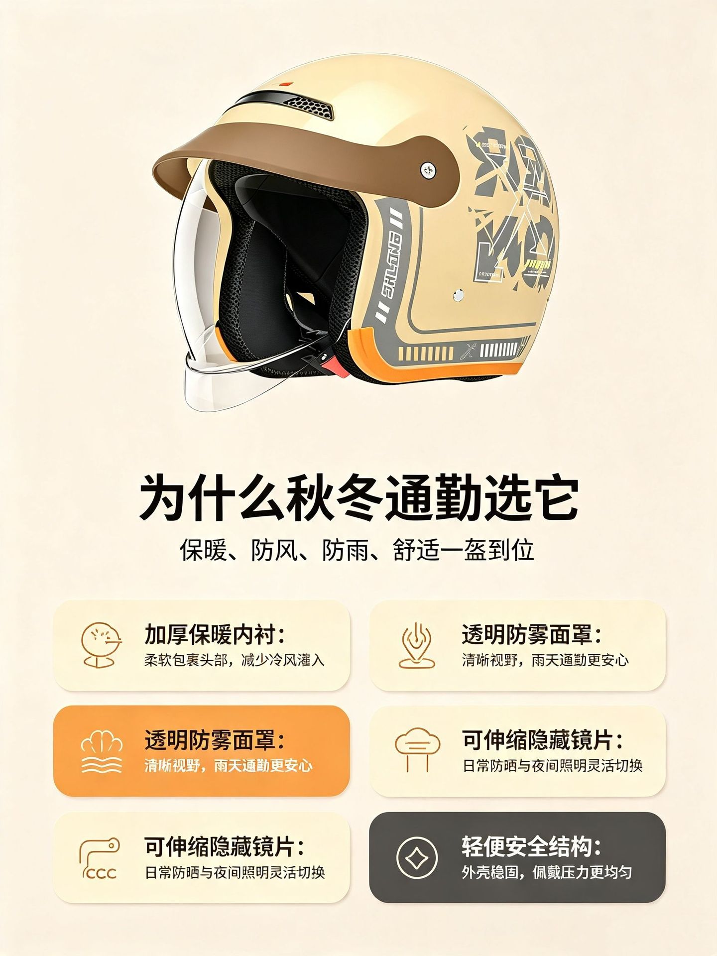 Cross-border foreign trade helmet for electric vehicles, women's autumn and winter warm windproof safety helmet, universal for all seasons, men's motorcycle half helmet
