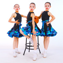 跨境外貿兒童拉丁舞蹈服練功服國際拉丁舞裙演出訓練服舞蹈服夏季
