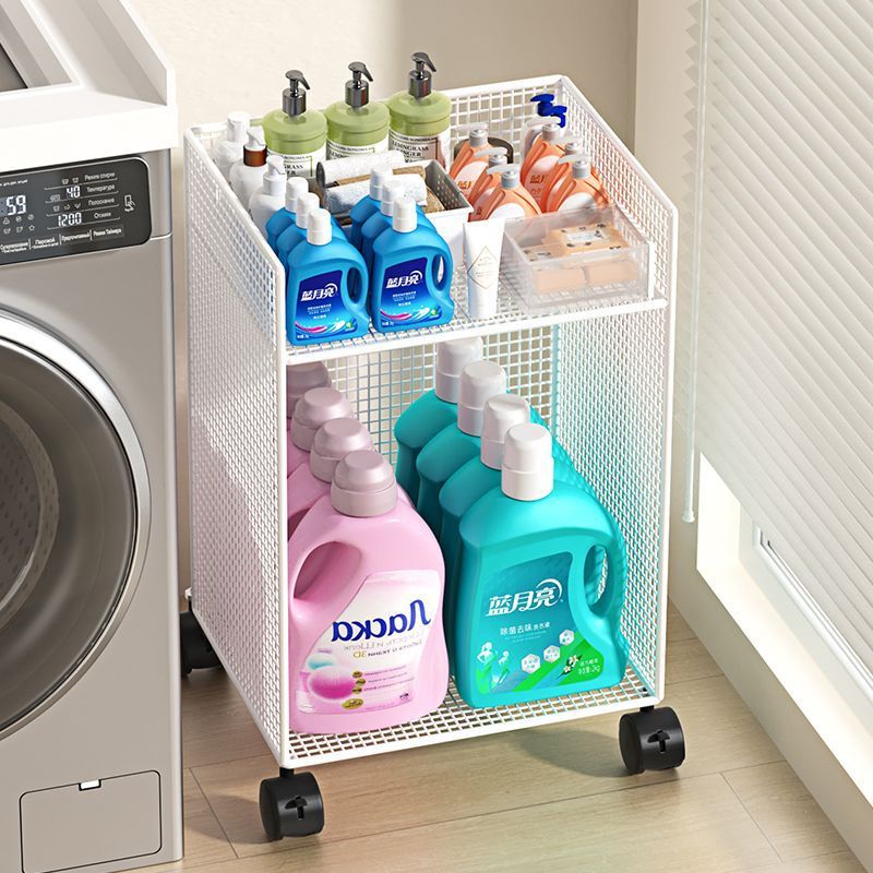 Bathroom Laundry Detergent Storage Rack with Wheels, Movable Laundry Detergent Storage Rack for Bathroom, Storage Rack Next to the Washing Machine