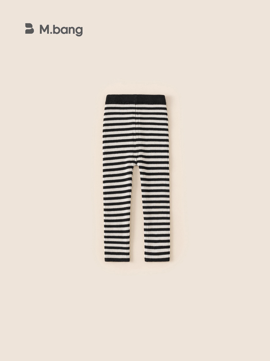 Youbao ropa para niños leggings a rayas para niñas 2024 otoño e invierno, pantalones largos de punto cálidos para niños, pantalones de todo fósforo para bebés femeninos