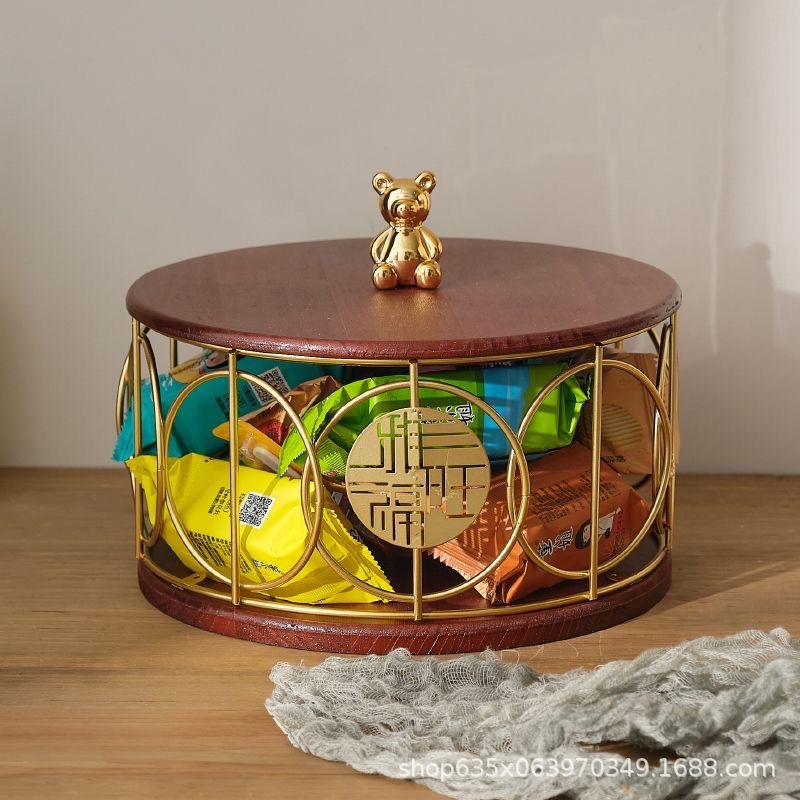 Nordic Creative Bear Crafts Tray Cup Lid Handle Accessories Household Ornaments Candy Box Jewelry Storage Handle