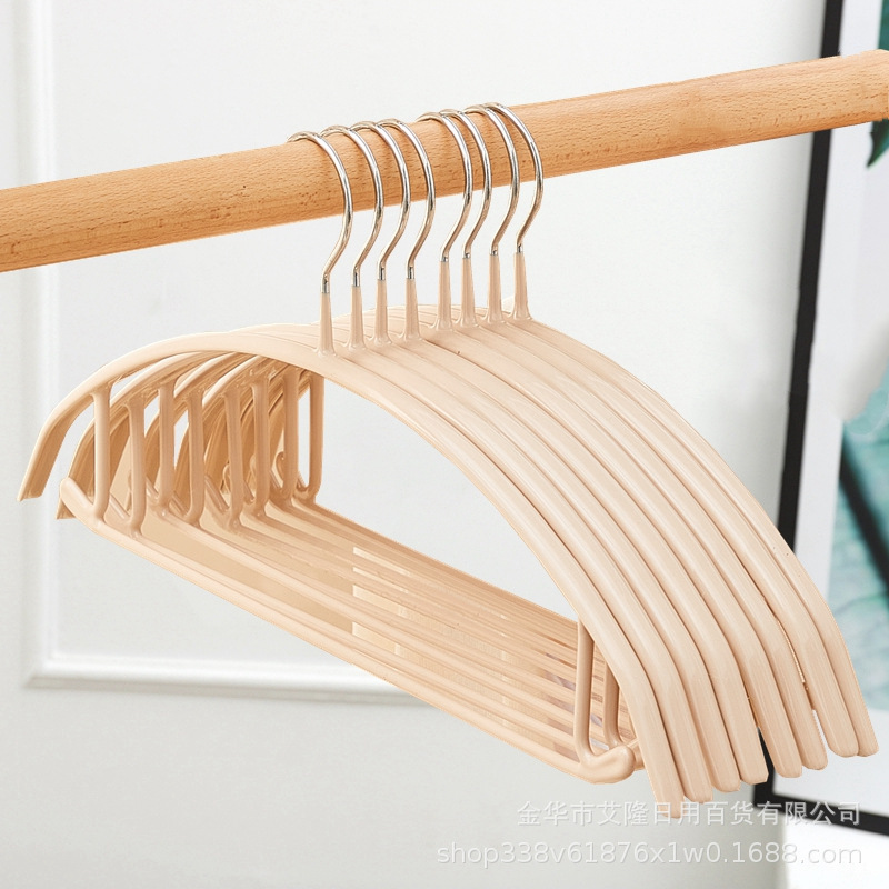 Semicírculo plástico recubierto percha albaricoque